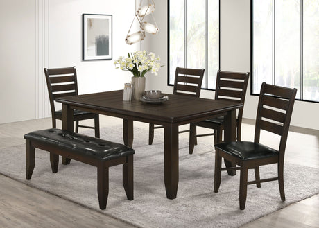 Furniture City Houma - Coaster - Dalila 6-piece Rectangular Dining Table Set Cappuccino - 102721-S6
