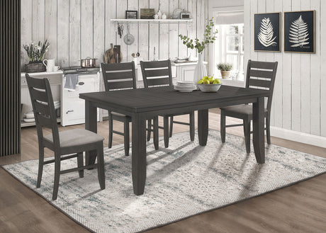 Furniture City Houma - Coaster - Dalila 5-piece Rectangular Dining Table Set Dark Grey - 102721GRY-S5