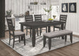 Furniture City Houma - Coaster - Dalila 6-piece Rectangular Dining Table Set Dark Grey - 102721GRY-S6