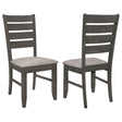 Furniture City Houma - Coaster - Dalila Wood Dining Side Chair Dark Grey (Set of 2) - 102722GRY