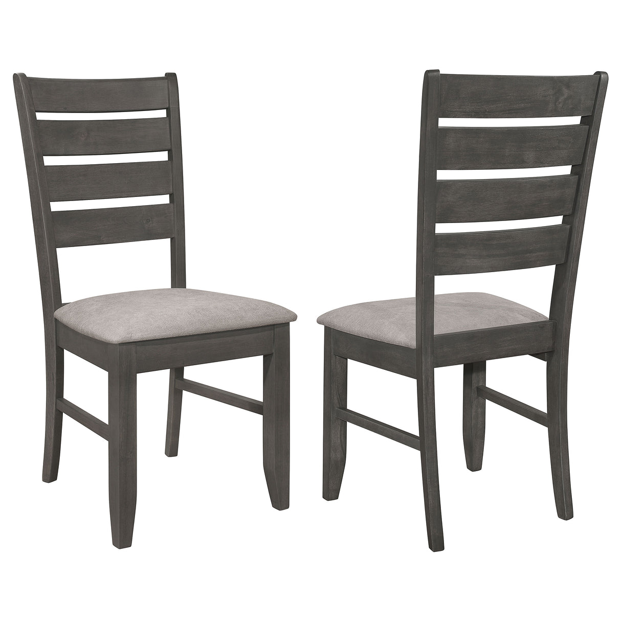 Furniture City Houma - Coaster - Dalila Wood Dining Side Chair Dark Grey (Set of 2) - 102722GRY