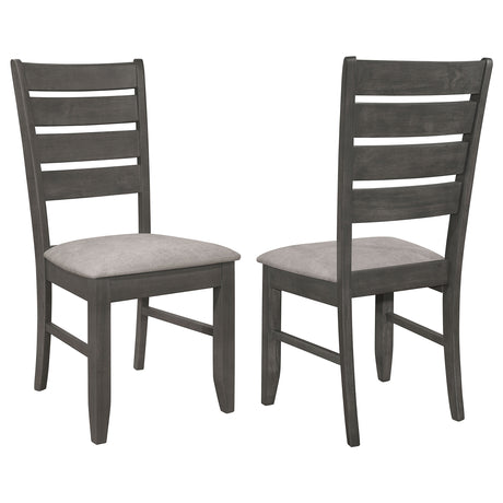 Furniture City Houma - Coaster - Dalila Wood Dining Side Chair Dark Grey (Set of 2) - 102722GRY