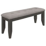 Furniture City Houma - Coaster - Dalila Fabric Upholstered Wood Dining Bench Dark Grey - 102723GRY