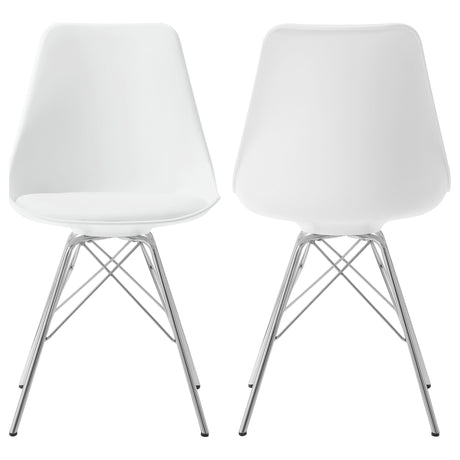 Furniture City Houma - Coaster - Juniper Polypropylene Dining Side Chair White (Set of 2) - 102792