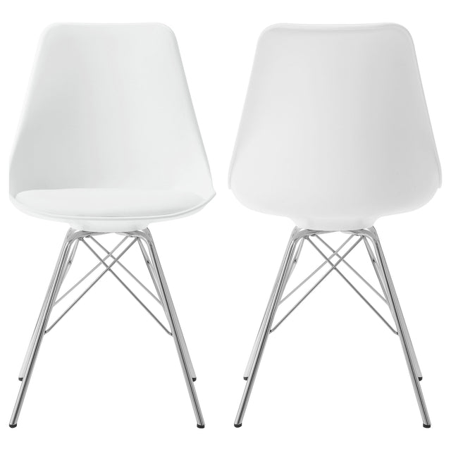 Furniture City Houma - Coaster - Juniper Polypropylene Dining Side Chair White (Set of 2) - 102792