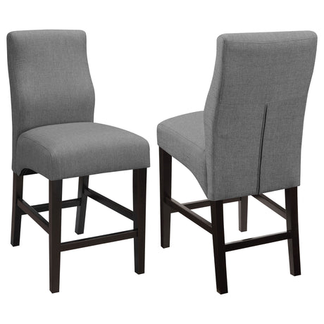 Furniture City Houma - Coaster - Mulberry Fabric Upholstered Counter Chair Grey (Set of 2) - 102855
