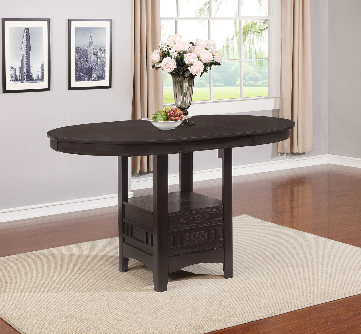 Furniture City Houma - Coaster - Lavon Oval 60-inch Extension Counter Dining Table Espresso - 102888