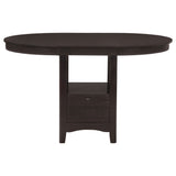Lavon Oval 60-inch Extension Counter Dining Table Espresso
