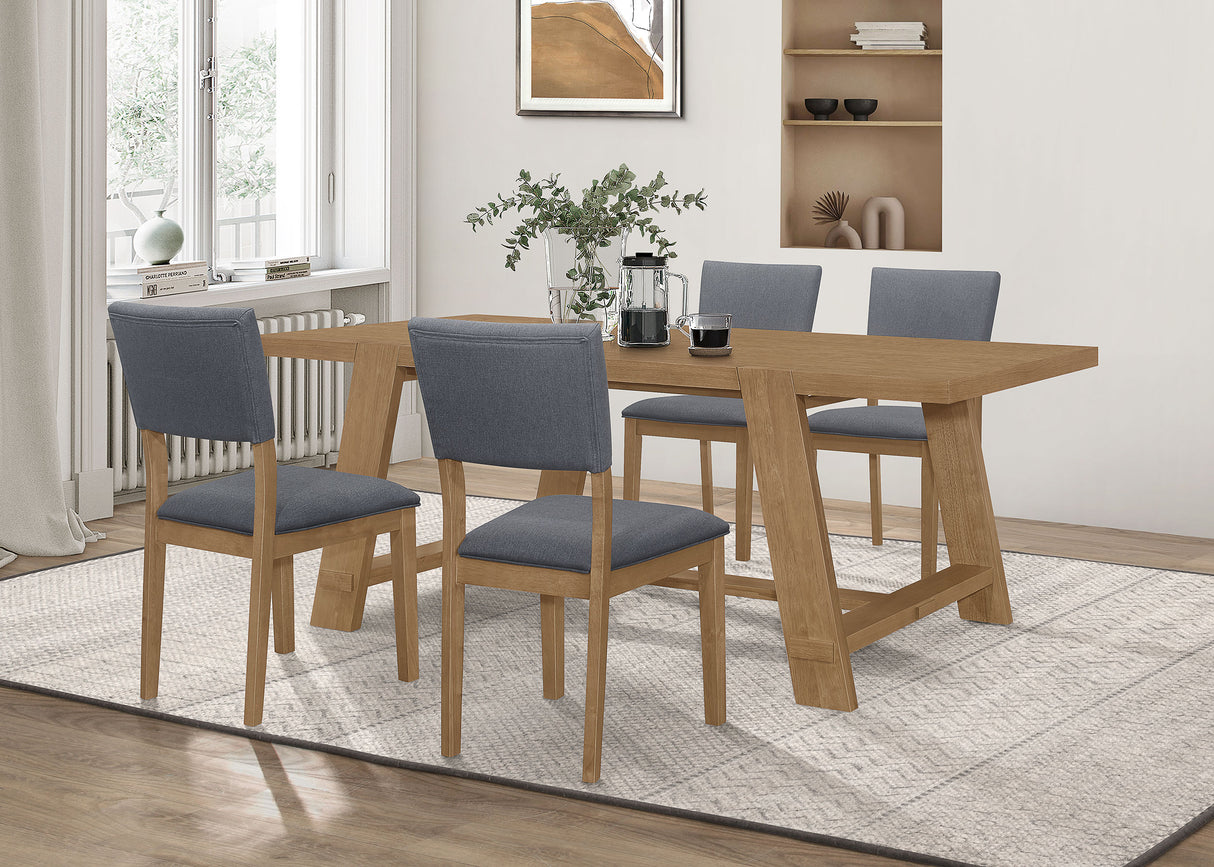 Furniture City Houma - Coaster - Sharon 5-piece Rectangular Dining Table Set Brown - 104171-S5