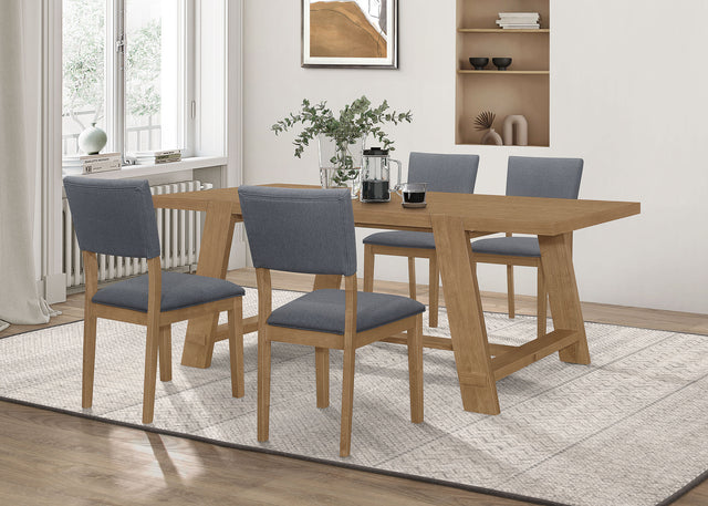 Furniture City Houma - Coaster - Sharon 5-piece Rectangular Dining Table Set Brown - 104171-S5