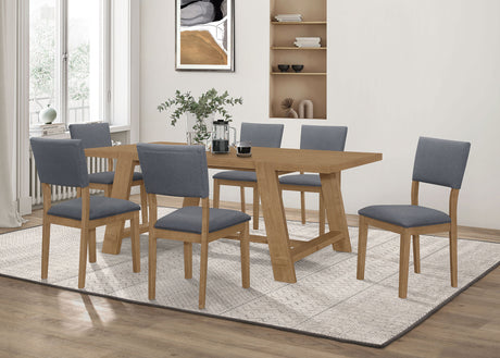 Furniture City Houma - Coaster - Sharon 7-piece Rectangular Dining Table Set Brown - 104171-S7