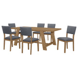Sharon 7-piece Rectangular Dining Table Set Brown