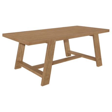 Furniture City Houma - Coaster - Sharon Rectangular 84-inch Wood Trestle Dining Table Brown - 104171