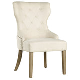 Furniture City Houma - Coaster - Baney Tufted Upholstered Dining Chair Beige and Rustic Grey - 104507