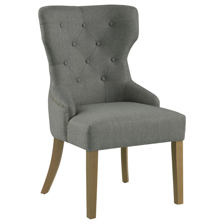 Furniture City Houma - Coaster - Baney Tufted Upholstered Dining Chair Grey and Rustic Grey - 104537