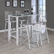 Furniture City Houma - Coaster - Tolbert 5-piece Bar Set with Acrylic Chairs Clear and Chrome - 104873-S5