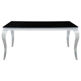 Carone 5-piece 61-inch Rectangular Black Glass Dining Set Black
