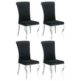 Furniture City Houma - Coaster - Betty Velvet Upholstered Dining Side Chair Black (Set of 4) - 105072