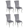 Furniture City Houma - Coaster - Betty Velvet Upholstered Dining Side Chair Grey (Set of 4) - 105073