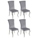 Furniture City Houma - Coaster - Betty Velvet Upholstered Dining Side Chair Grey (Set of 4) - 105073