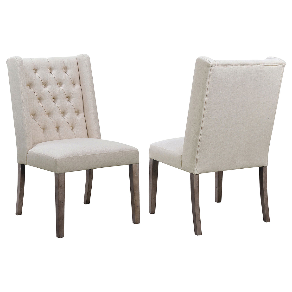 Furniture City Houma - Coaster - Bexley Fabric Upholstered Dining Side Chair Beige (Set of 2) - 105143