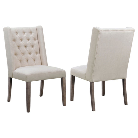 Furniture City Houma - Coaster - Bexley Fabric Upholstered Dining Side Chair Beige (Set of 2) - 105143