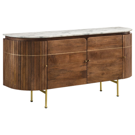 Furniture City Houma - Coaster - Ortega 4-door Marble Top Sideboard Buffet Cabinet Natural - 105145