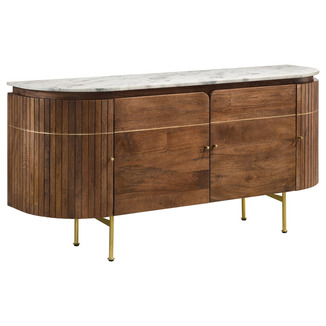 Furniture City Houma - Coaster - Ortega 4-door Marble Top Sideboard Buffet Cabinet Natural - 105145