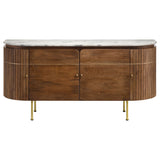 Ortega 4-door Marble Top Sideboard Buffet Cabinet Natural