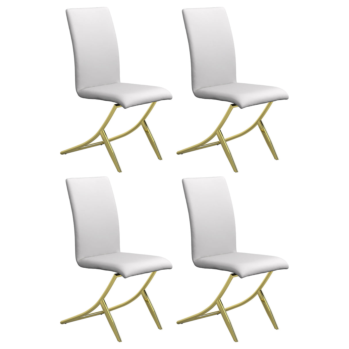 Furniture City Houma - Coaster - Carmelia Upholstered Dining Side Chair White (Set of 4) - 105171