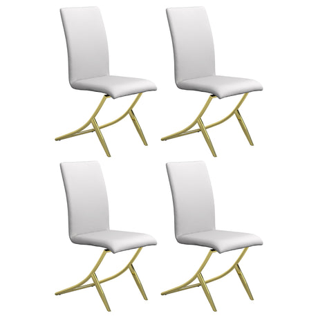 Furniture City Houma - Coaster - Carmelia Upholstered Dining Side Chair White (Set of 4) - 105171