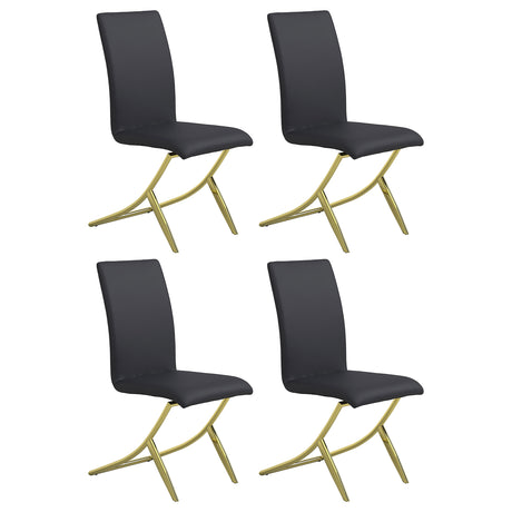 Furniture City Houma - Coaster - Carmelia Upholstered Dining Side Chair Black (Set of 4) - 105172