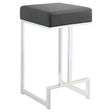 Furniture City Houma - Coaster - Gervase Square Counter Height Stool Grey and Chrome - 105252