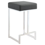 Furniture City Houma - Coaster - Gervase Square Counter Height Stool Grey and Chrome - 105252