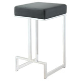 Furniture City Houma - Coaster - Gervase Square Counter Height Stool Black and Chrome - 105253