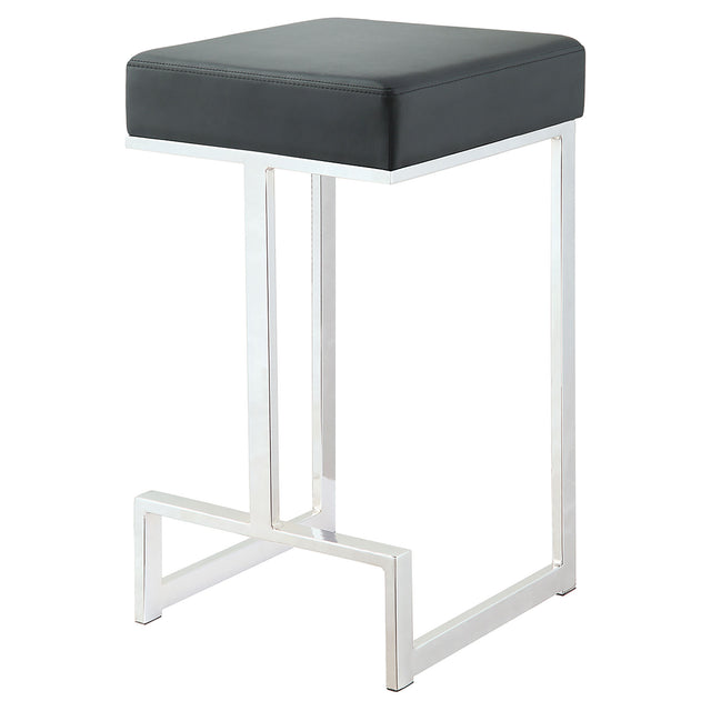 Furniture City Houma - Coaster - Gervase Square Counter Height Stool Black and Chrome - 105253