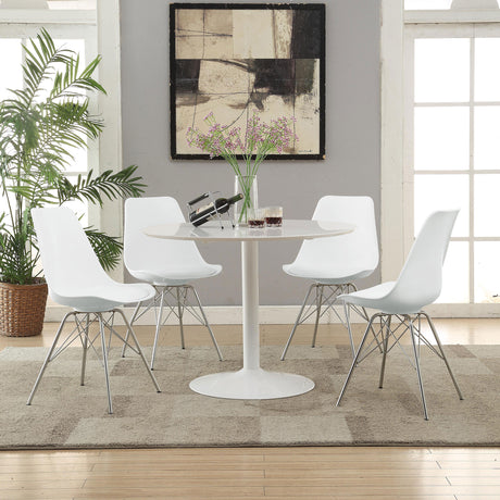 Furniture City Houma - Coaster - Lowry 5-piece Round Dining Table Set White - 105261-S5W