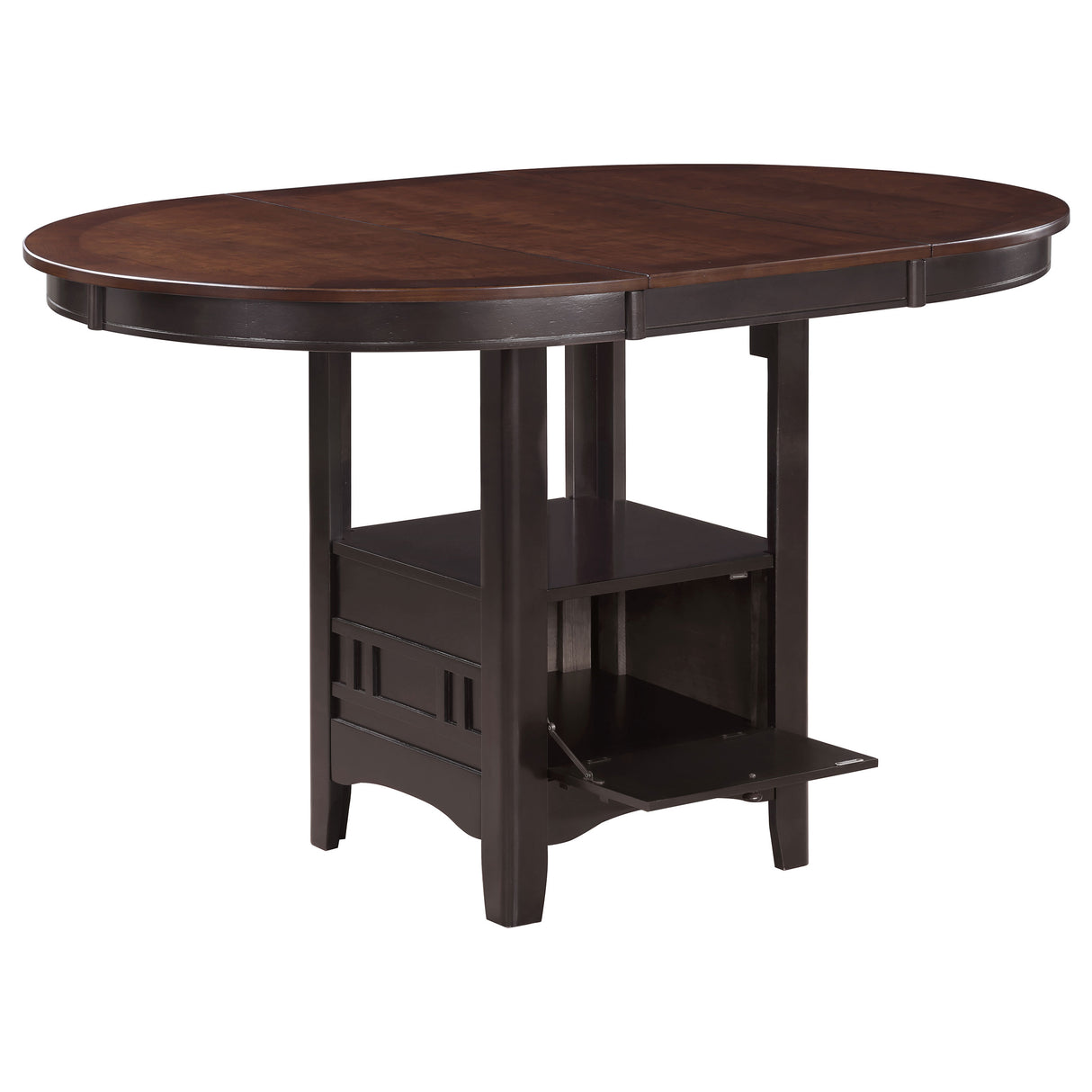 Furniture City Houma - Coaster - Lavon Oval 60-inch Extension Counter Dining Table Chestnut - 105278