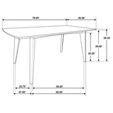 Malone 5-piece Rectangular Dining Table Set Dark Walnut