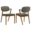 Furniture City Houma - Coaster - Malone Padded Wood Dining Arm Chair Dark Walnut (Set of 2) - 105352