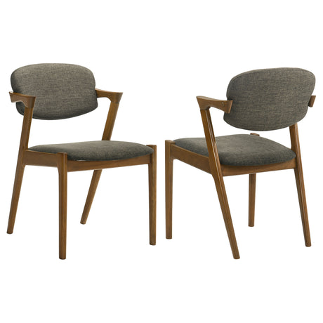Furniture City Houma - Coaster - Malone Padded Wood Dining Arm Chair Dark Walnut (Set of 2) - 105352
