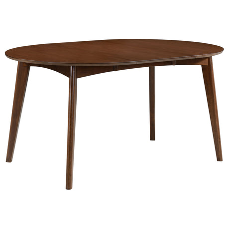 Furniture City Houma - Coaster - Jedda Oval 60-inch Extension Leaf Dining Table Dark Walnut - 105361