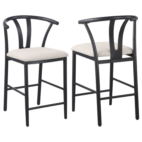 Furniture City Houma - Coaster - Dolman Counter Height Dining Side Chair Beige (Set of 2) - 105539