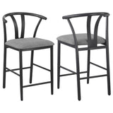 Furniture City Houma - Coaster - Dolman Counter Height Dining Side Chair Grey (Set of 2) - 105549