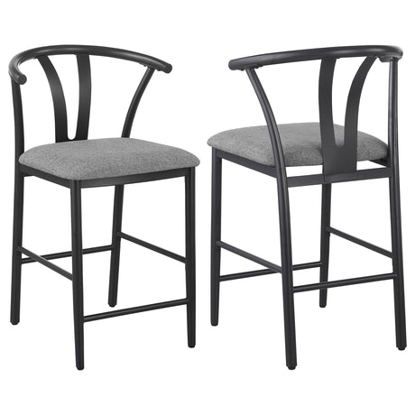 Furniture City Houma - Coaster - Dolman Counter Height Dining Side Chair Grey (Set of 2) - 105549