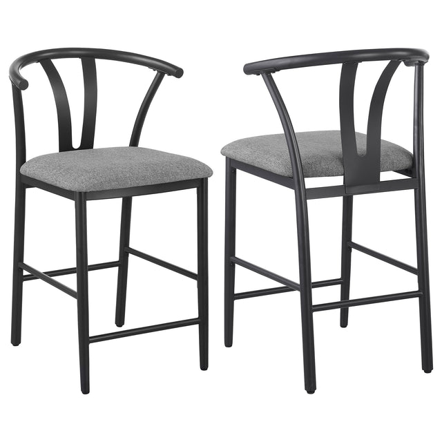 Furniture City Houma - Coaster - Dolman Counter Height Dining Side Chair Grey (Set of 2) - 105549