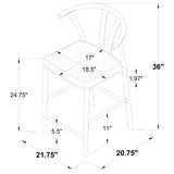 Dolman Counter Height Dining Side Chair Grey (Set of 2)