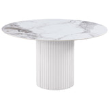 Furniture City Houma - Coaster - Acadia Round 53-inch Sintered Stone Top Dining Table White - 105580