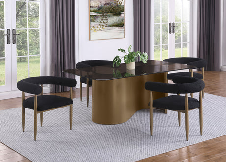 Furniture City Houma - Coaster - Edson 5-piece Rectangular Glass Top Dining Table Set Bronze - 105761-S5