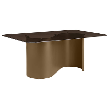 Furniture City Houma - Coaster - Edson 72-inch Rectangular Glass Top Dining Table Bronze - 105761